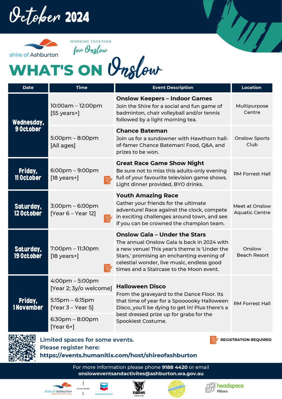 What's On Onslow - October 2024