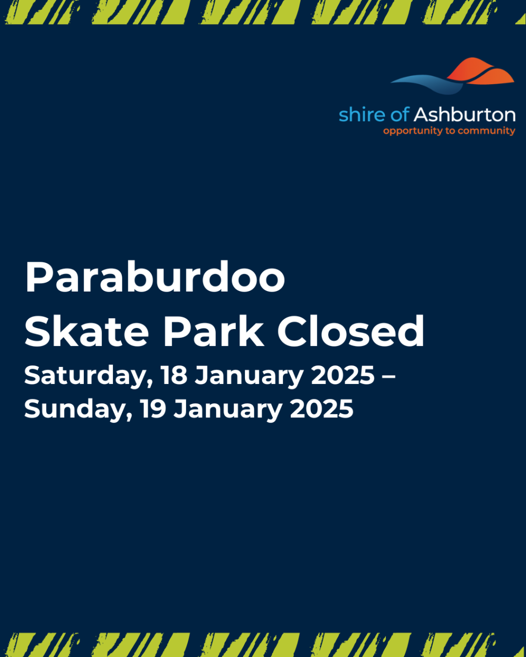 Paraburdoo Skate Park Closed