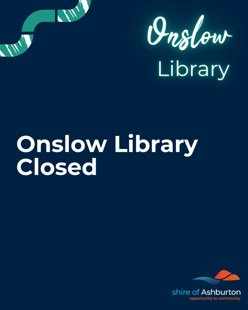 Onslow Library Closed