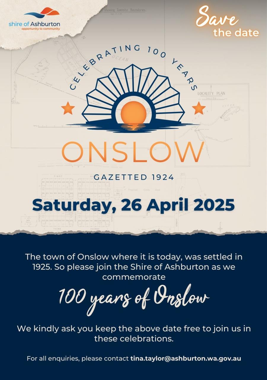 Shire of Ashburton Celebrates 100 Years of Onslow