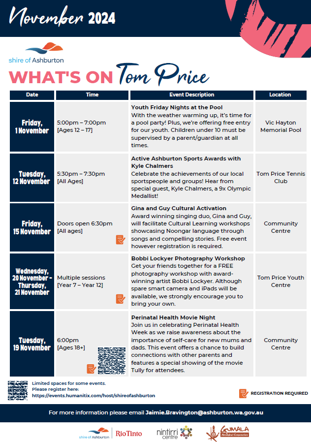 What's On Tom Price - November 2024